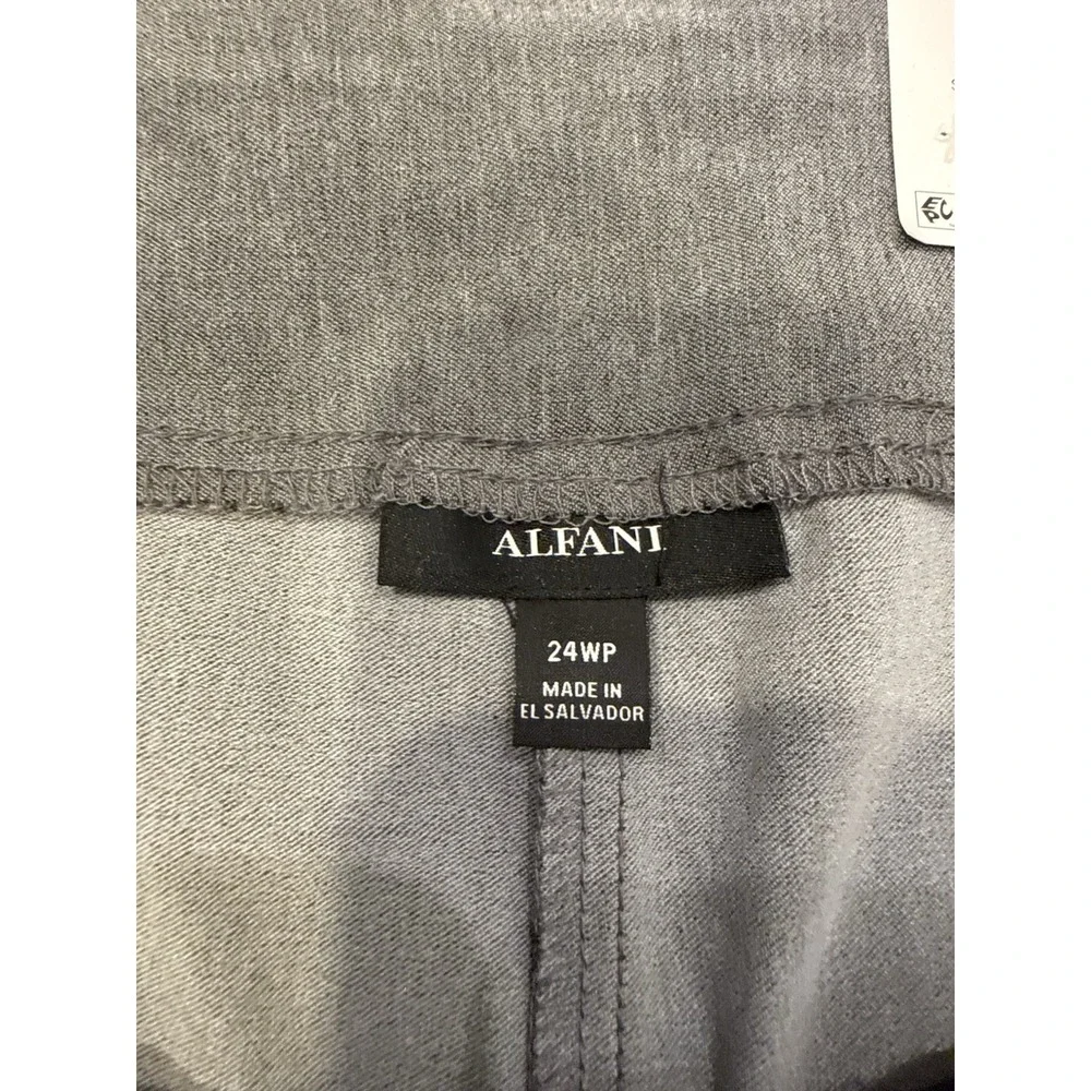Alfani Skinny Pants Womens 24WP Light Heather Grey Tummy Control Plus Petite NEW